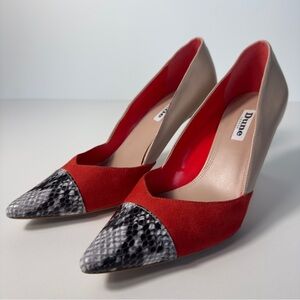 Dune London Aveeva Ankle Strap Buckle Closure Pointed Heel Pumps Leather Shoes